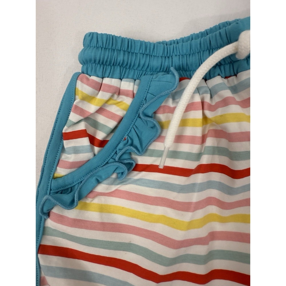 NWT Busy Bees Smocks Aqua Blue Striped Short Set Girls Size 5 - Picture 5 of 6